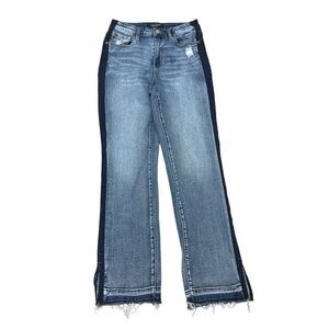 Judy Blue Two-Tone Side-Stripe Straight Leg Jeans